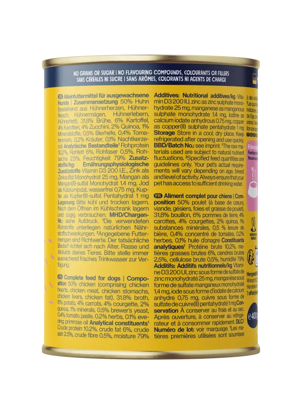 Pets Deli Classic Huhn, Karotte, Quinoa, Zucchini, Nachtkerzenöl 400g